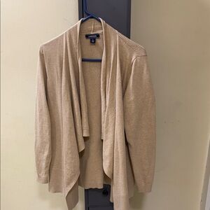 Lands' End Women's Open Front Cardigan in Beige